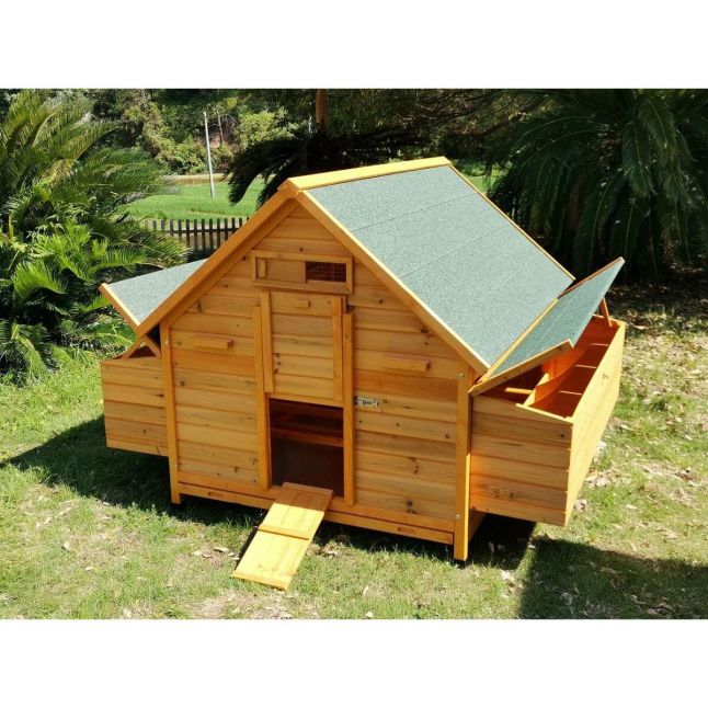 Grand poulailler Bassette XXL 15 à 18 poules toit vert