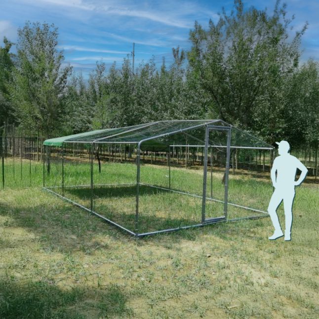 Parc à Poules - Enclos 18m² Ø38mm 6x3x2,25m - Acier Galvanisé
