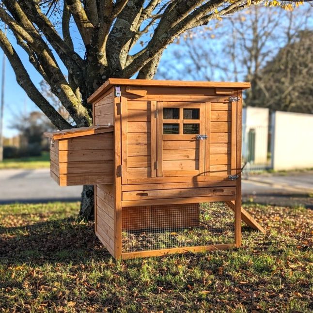 Poulailler Barbu 6 à 8 poules toit bois ouvrant